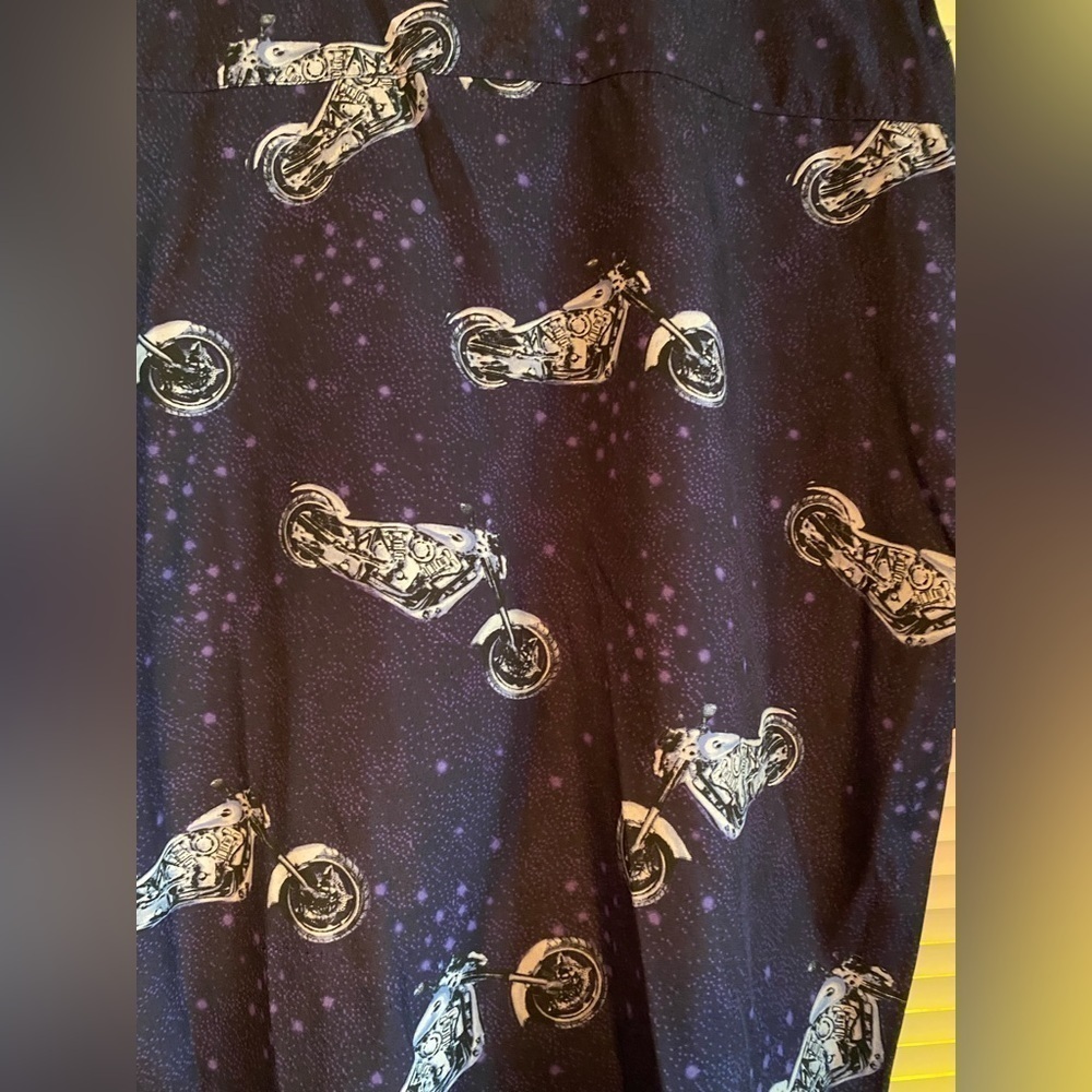 American Biker Mens Size XXL Short Sleeve Button Down Purple Shirt motorcycles - Picture 7 of 7